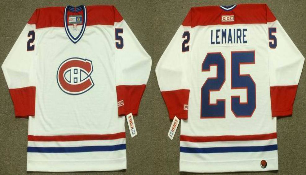 2019 Men Montreal Canadiens #25 Lemaire White CCM NHL jerseys